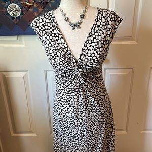 Dressbarn Dresses | Ruched Polka Dot Slimming Summer dress